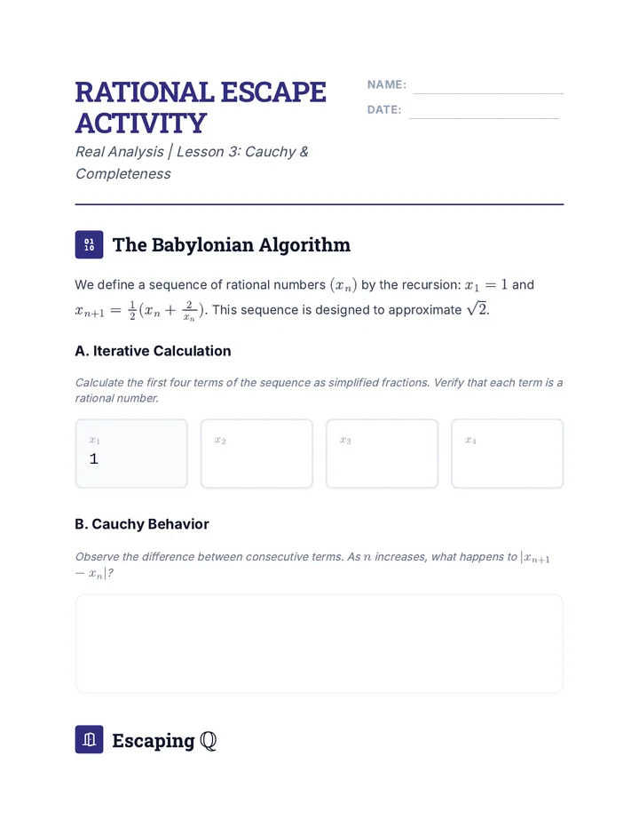 Rational Escape Activity