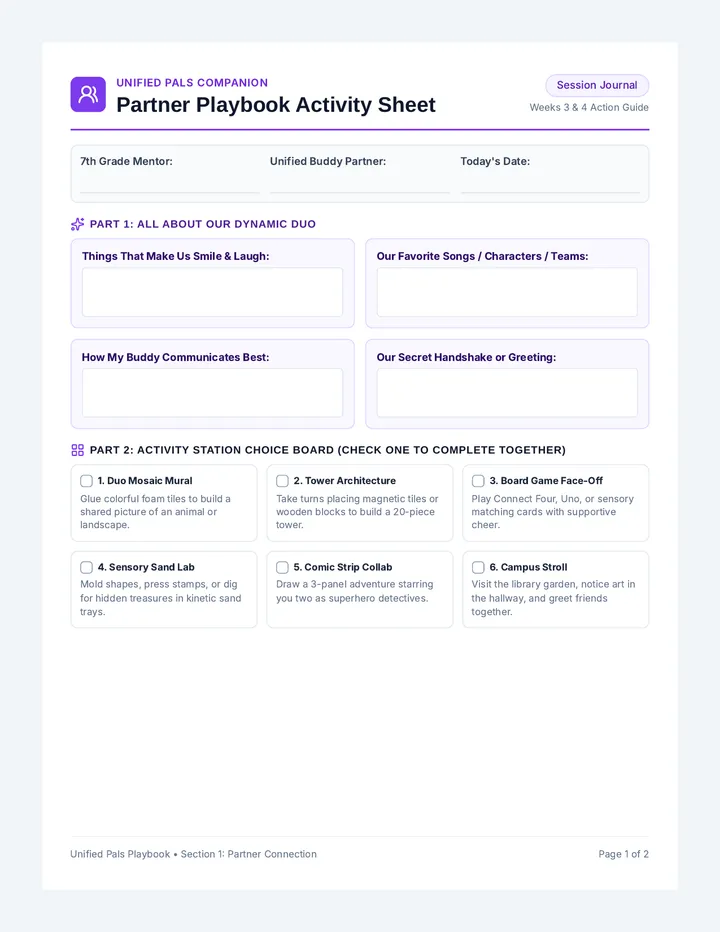Partner Playbook Activity Sheet