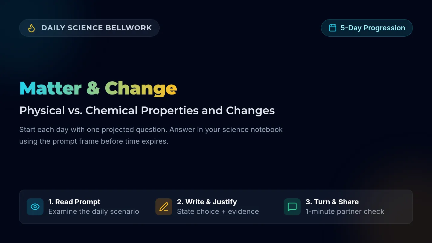 Matter Mystery Bellwork Slides