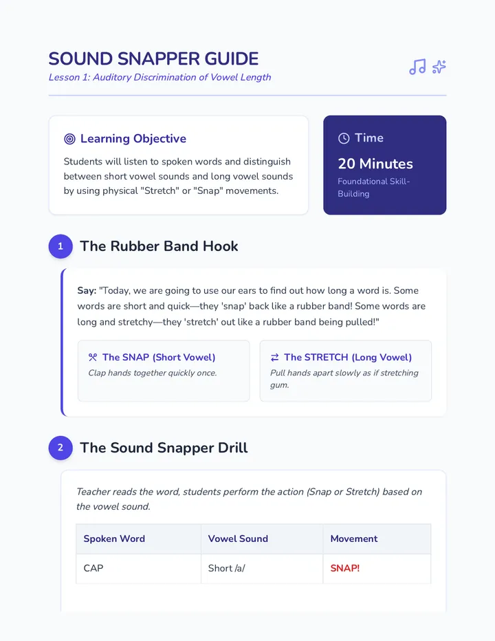 Sound Snapper Teacher Guide