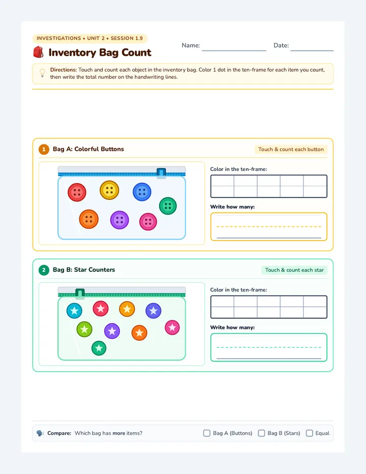 Inventory Bag Worksheet