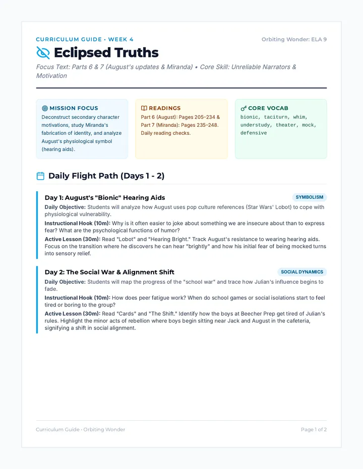 Week 4 Lesson Plan