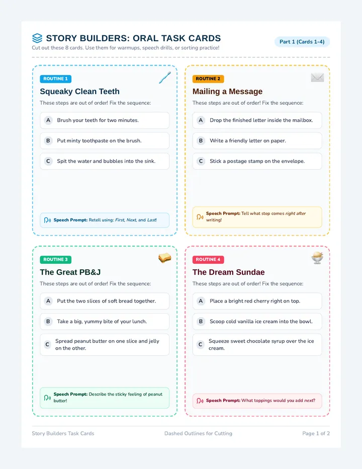 Story Builders Task Cards