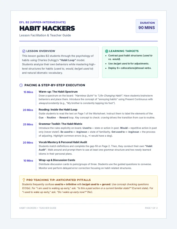 Habit Hackers Teacher Guide