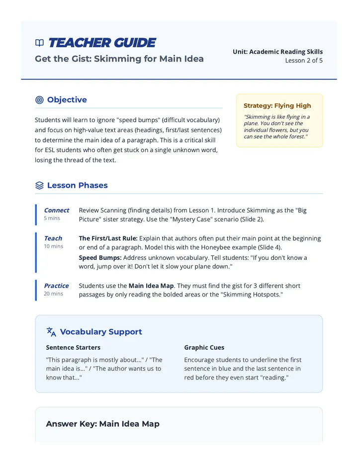 Gist Grabber Teacher Guide