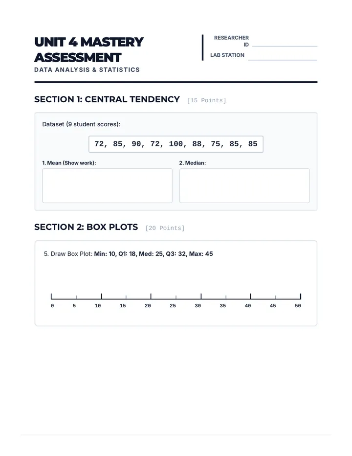 Data Lab Mastery Test