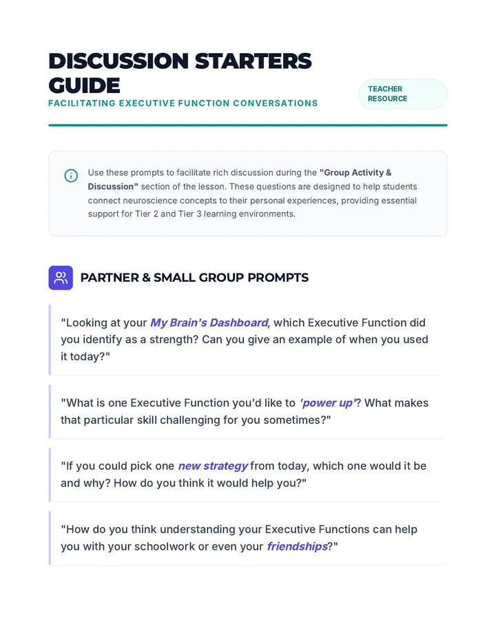 Discussion Starters Guide