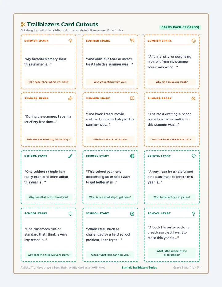 Trailblazers Prompt Cards