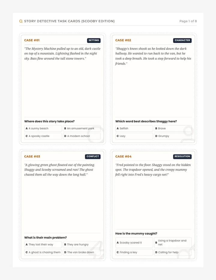 Story Detective Task Cards
