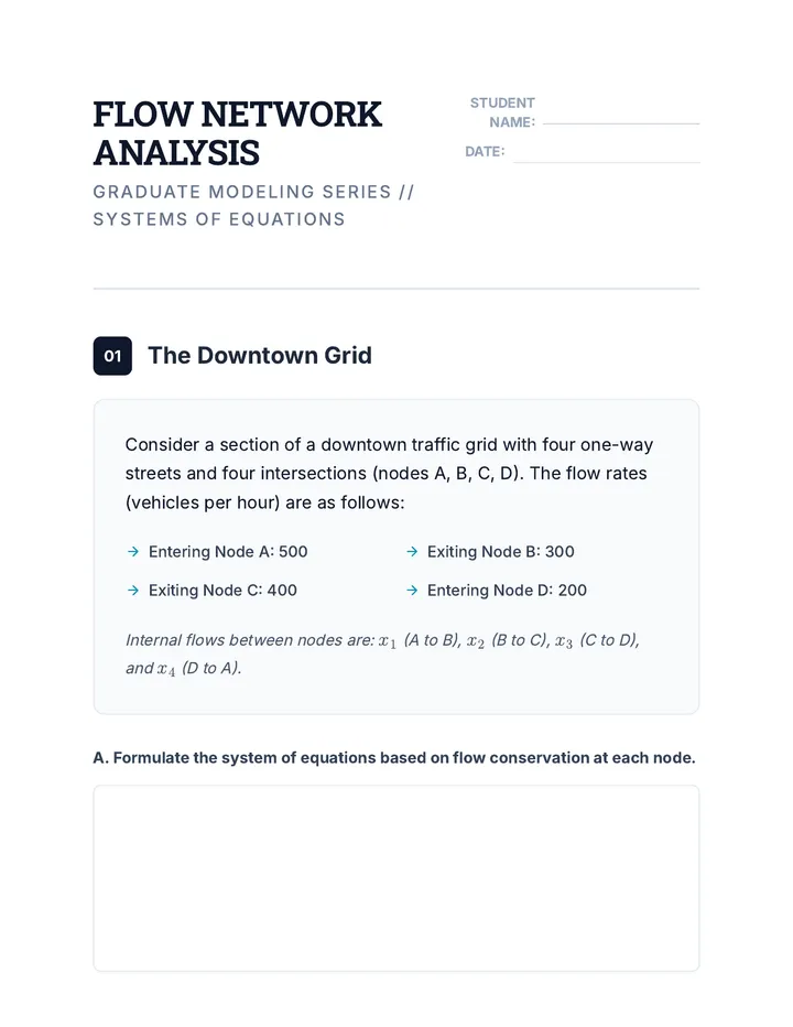Flow Network Analysis Worksheet