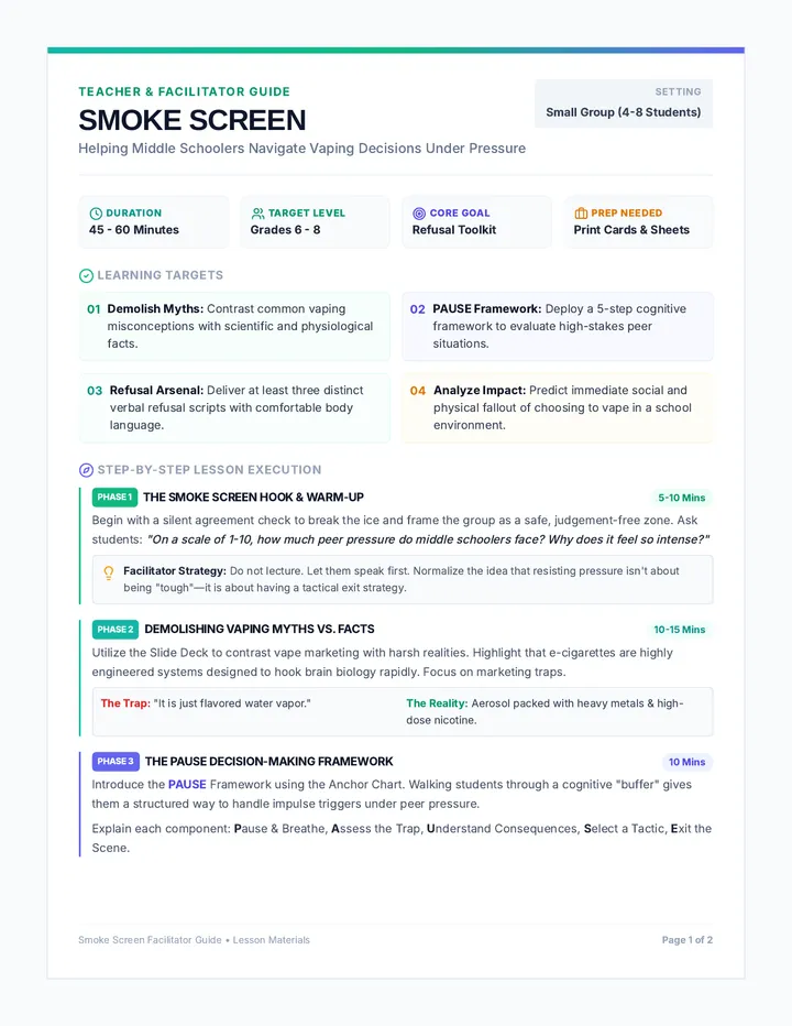 Smoke Screen Facilitator Guide