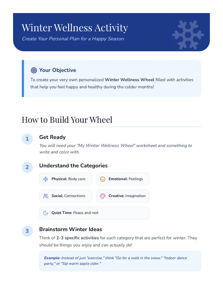 Winter Wellness Activity Guide