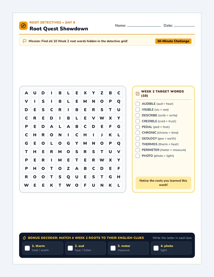 Week Two Word Search