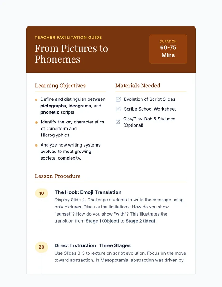 Pictures to Phonemes Teacher Guide