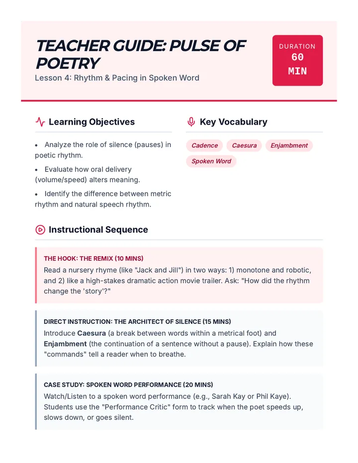 Pulse of Poetry Teacher Guide