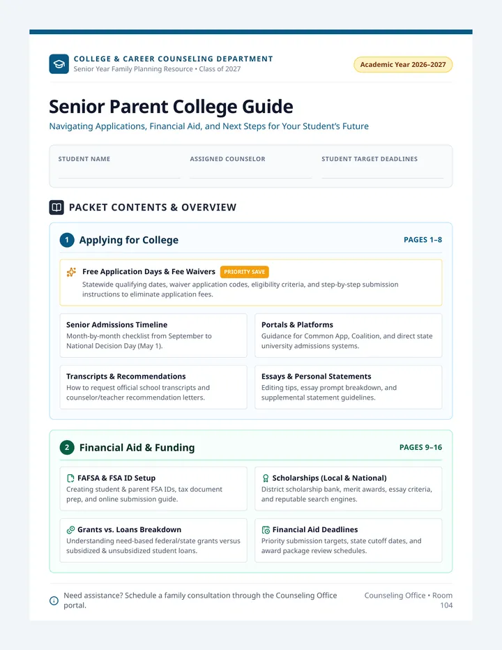 Senior College Cover Sheet