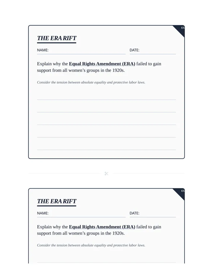 The ERA Rift Exit Ticket