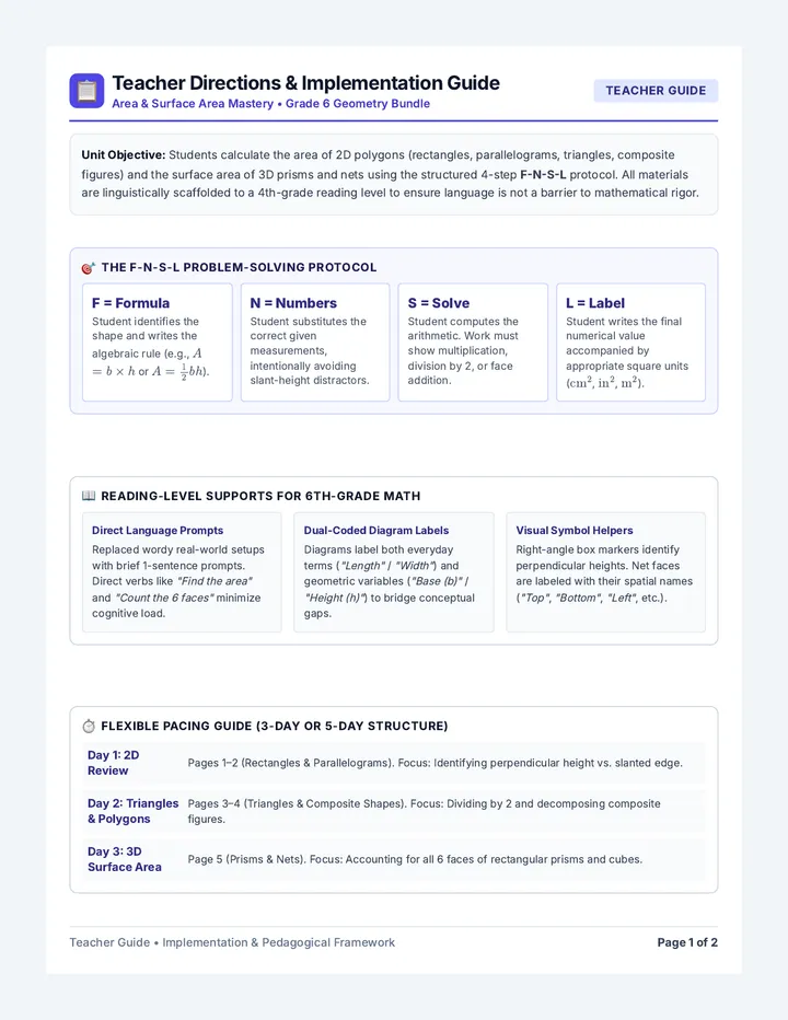 Area Master Teacher Guide