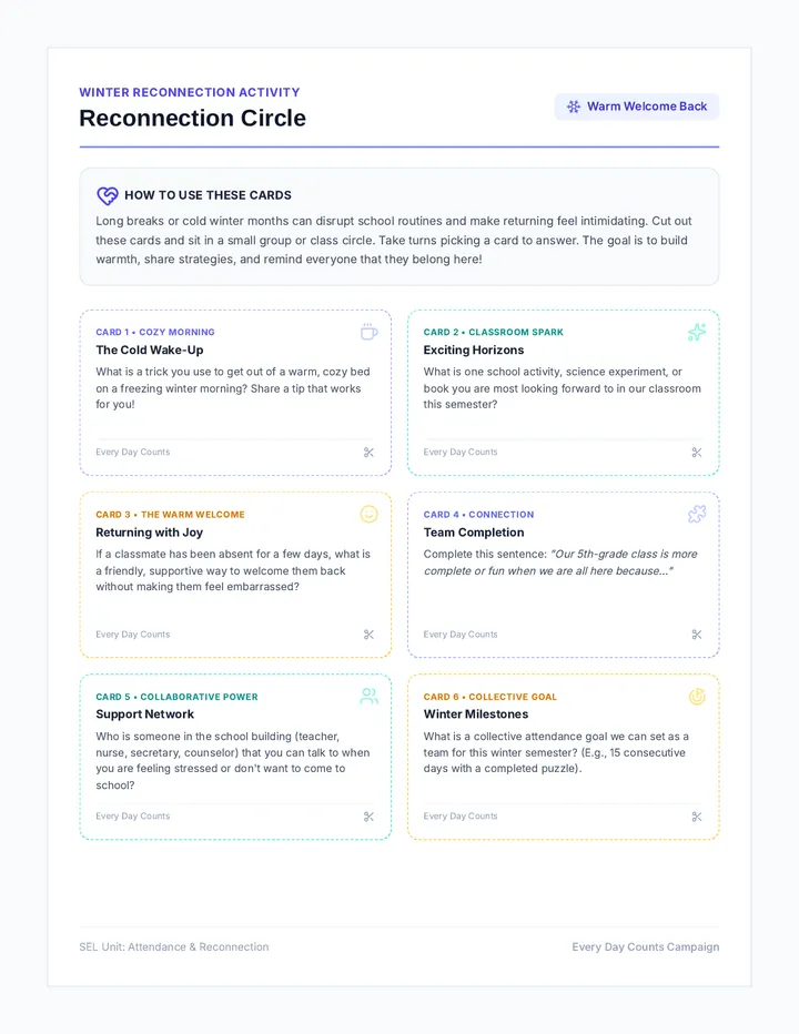 Reconnection Circle Cards