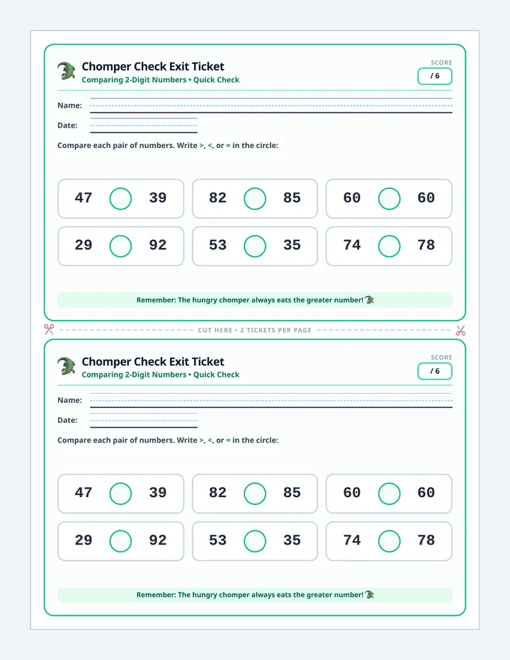 Chomper Check Exit Ticket