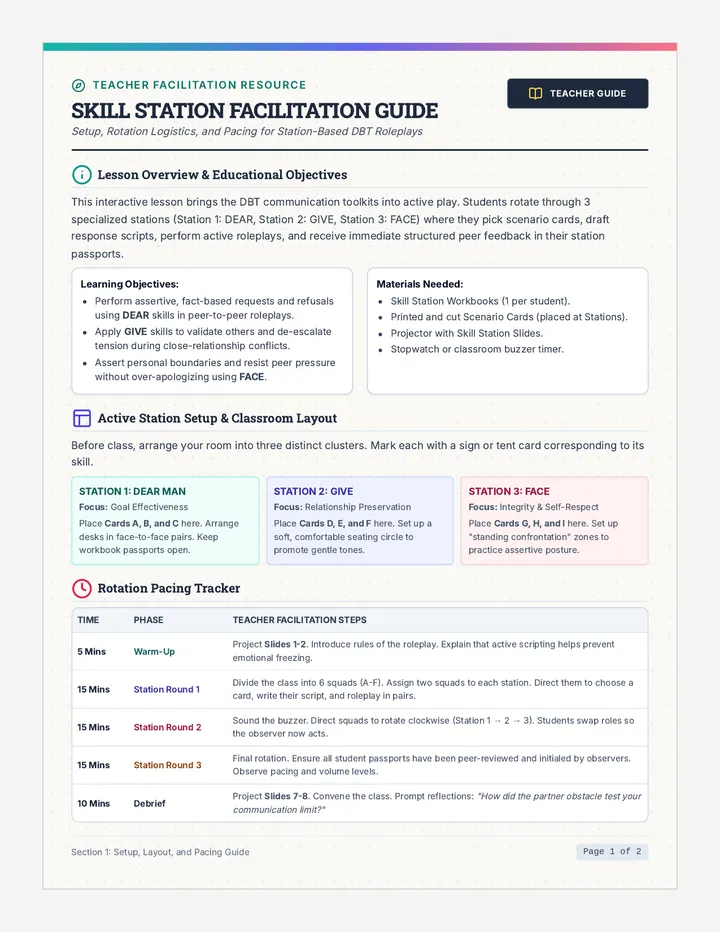 Skill Station Teacher Guide