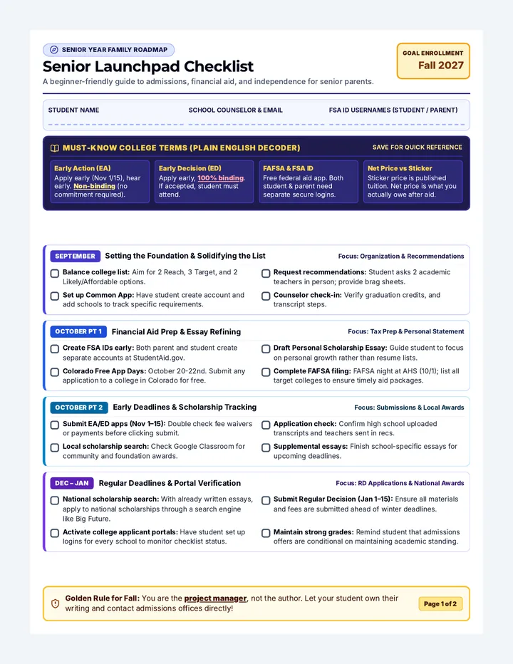Senior Launchpad Checklist