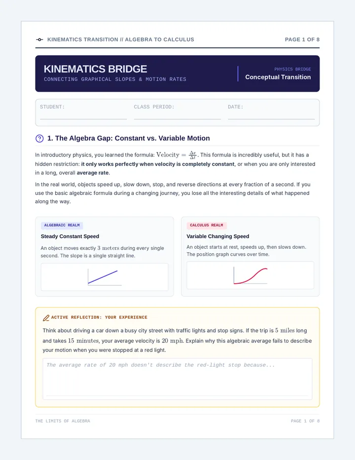 Kinematics Bridge Workbook