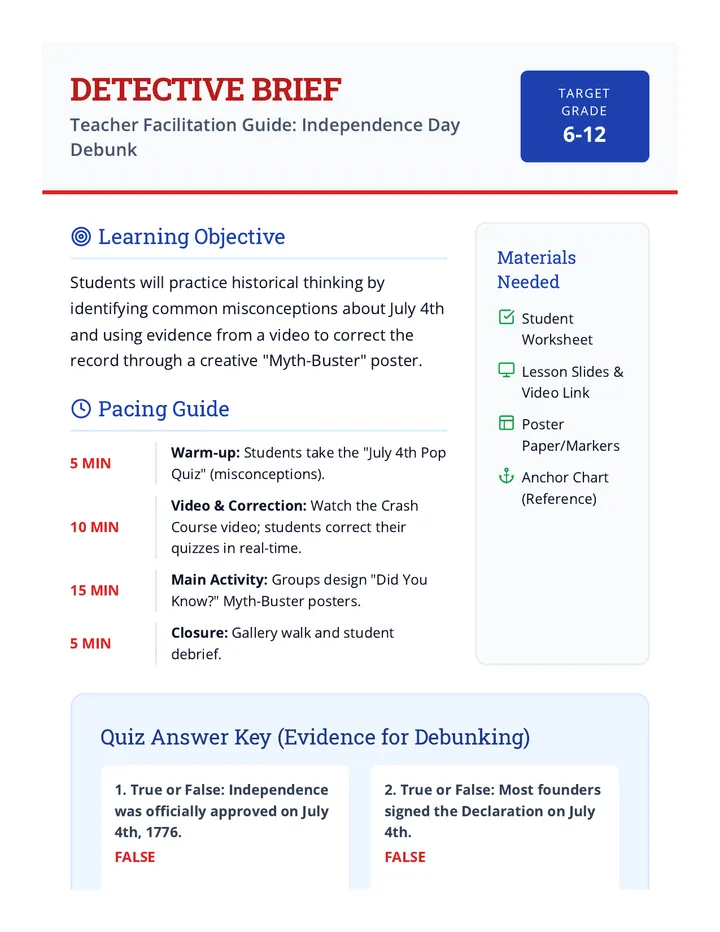 Detective Brief Teacher Guide