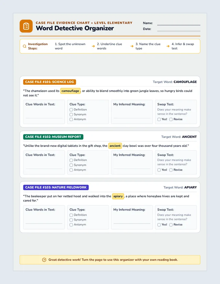 Word Tracker Worksheet