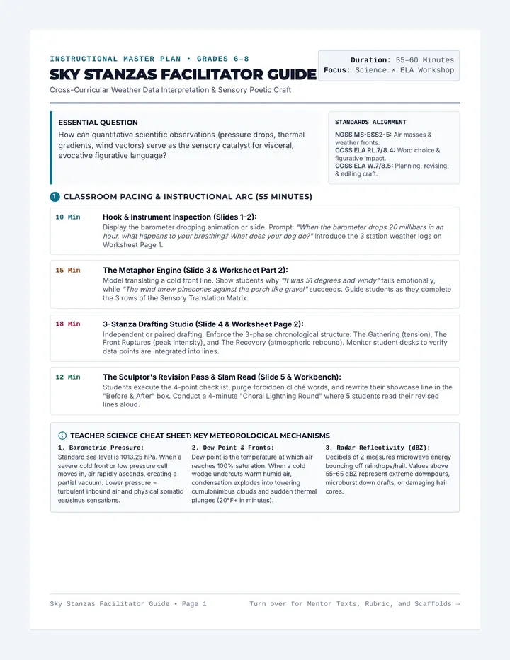Sky Stanzas Teacher Guide