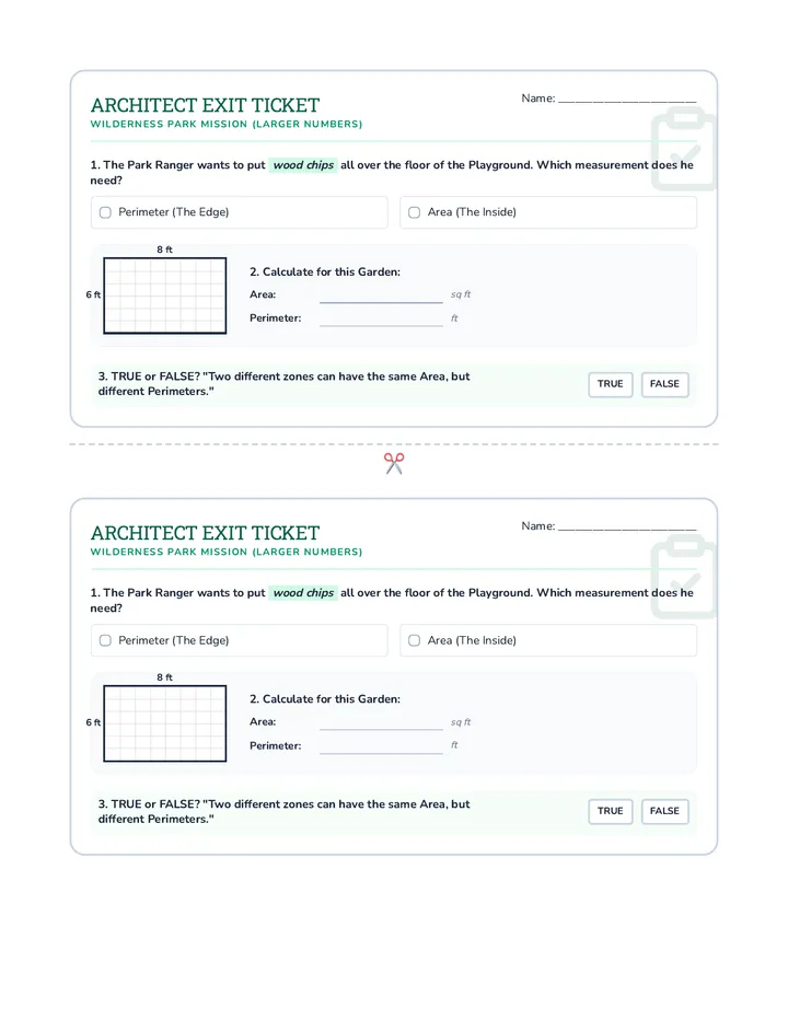 Wilderness Park Architects Exit Ticket