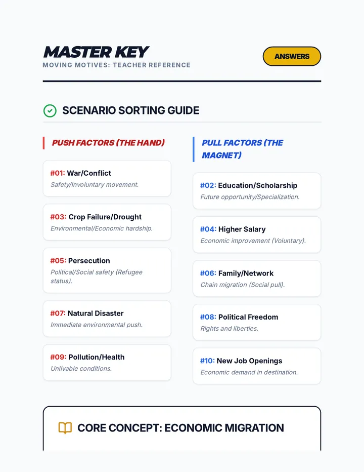 Moving Motives Answer Key