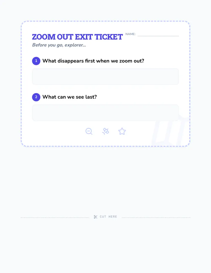 Zoom Out Exit Ticket Slips