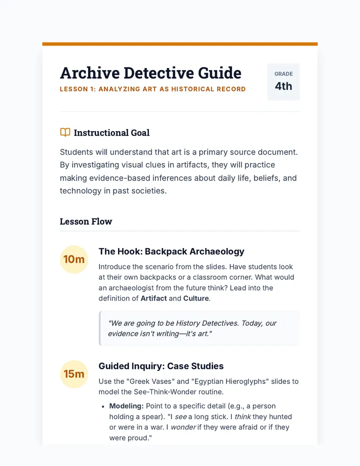 Archive Detective Teacher Guide
