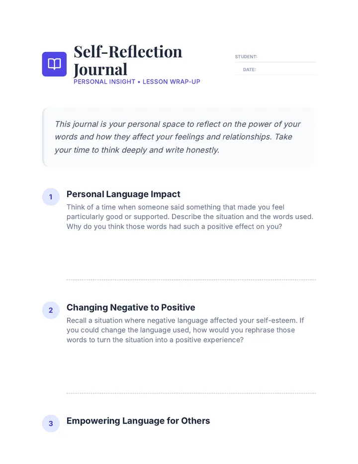 Self Reflection Journal