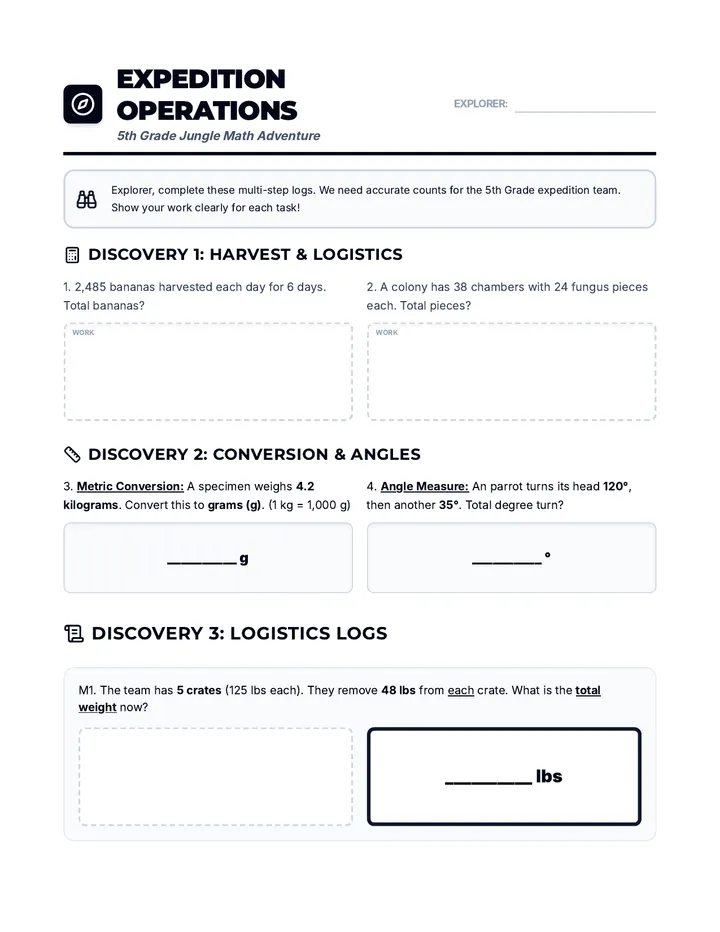 Expedition Operations Worksheet