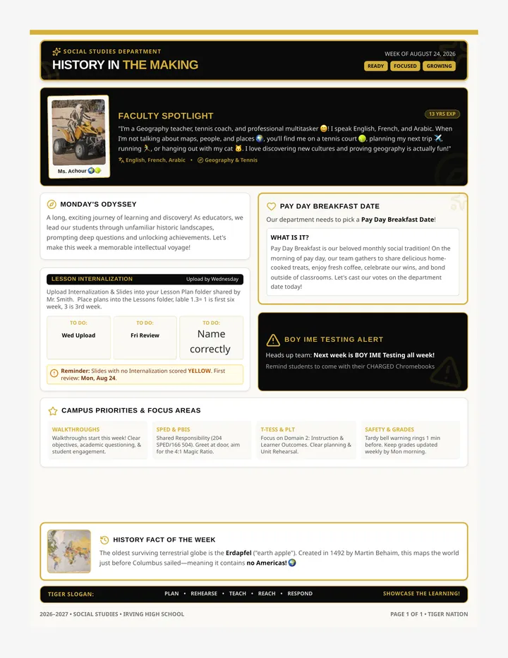 History in the Making Newsletter