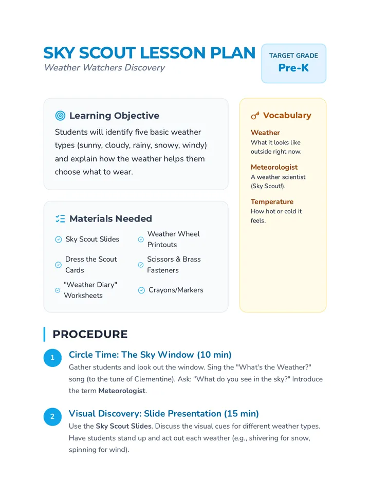 Sky Scout Lesson Plan