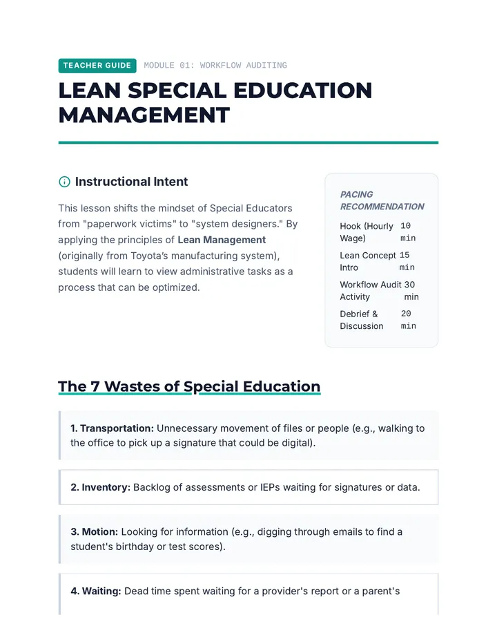 Lean Management Teacher Guide