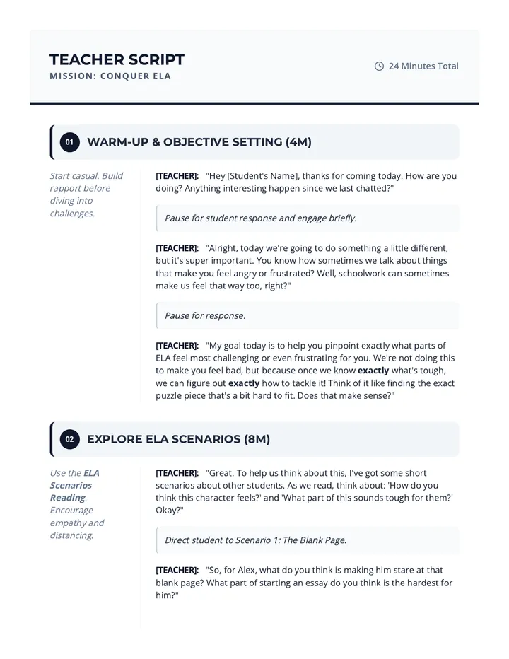 Conquer Teacher Script