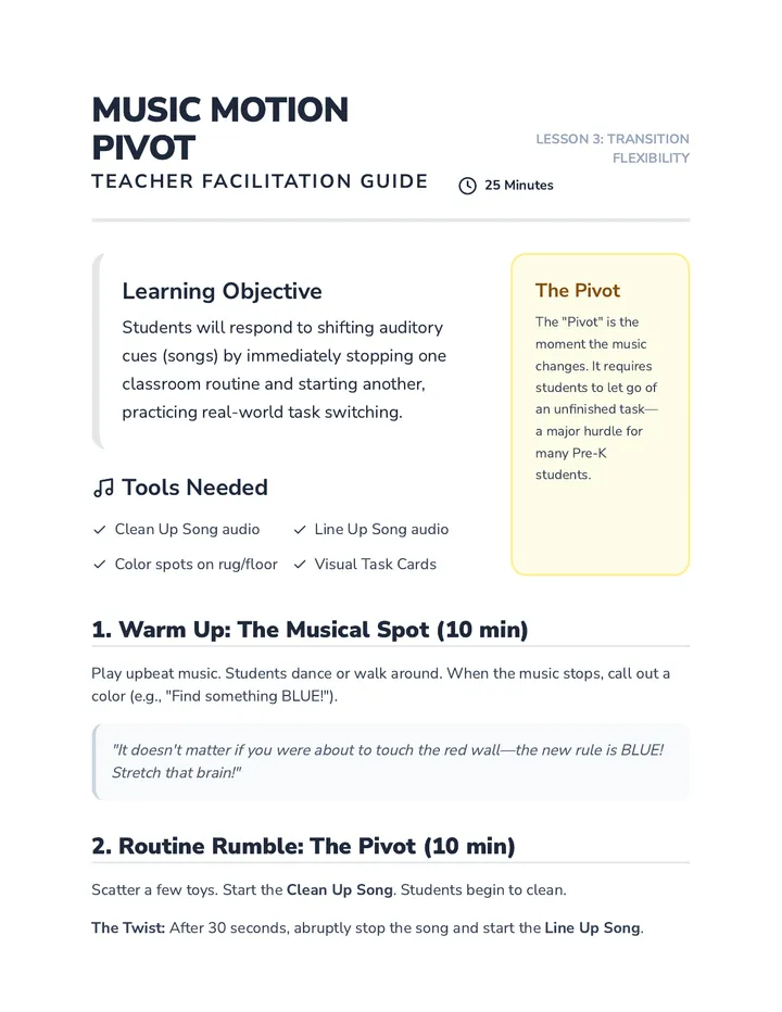 Music Motion Pivot Teacher Guide