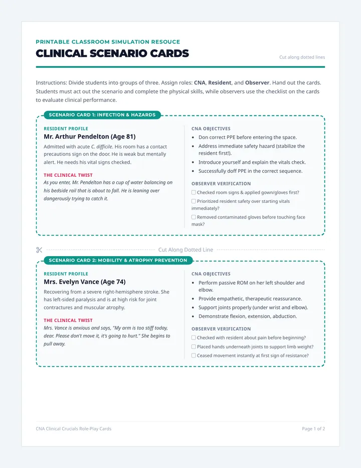 Clinical Scenario Cards