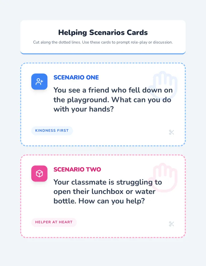 Helping Scenarios Cards