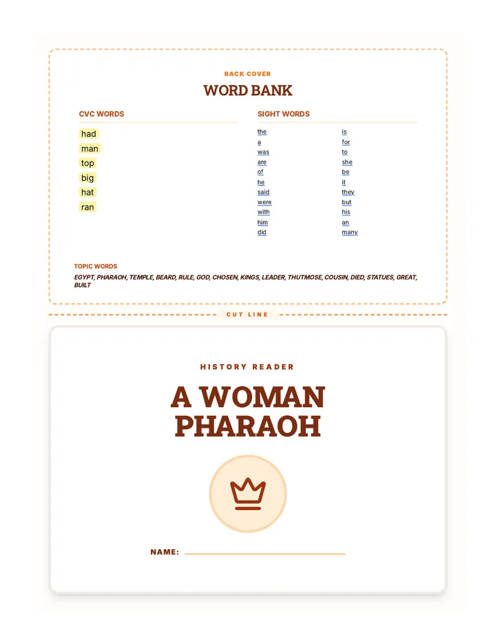 Hatshepsut Decodable Reader Document Slice