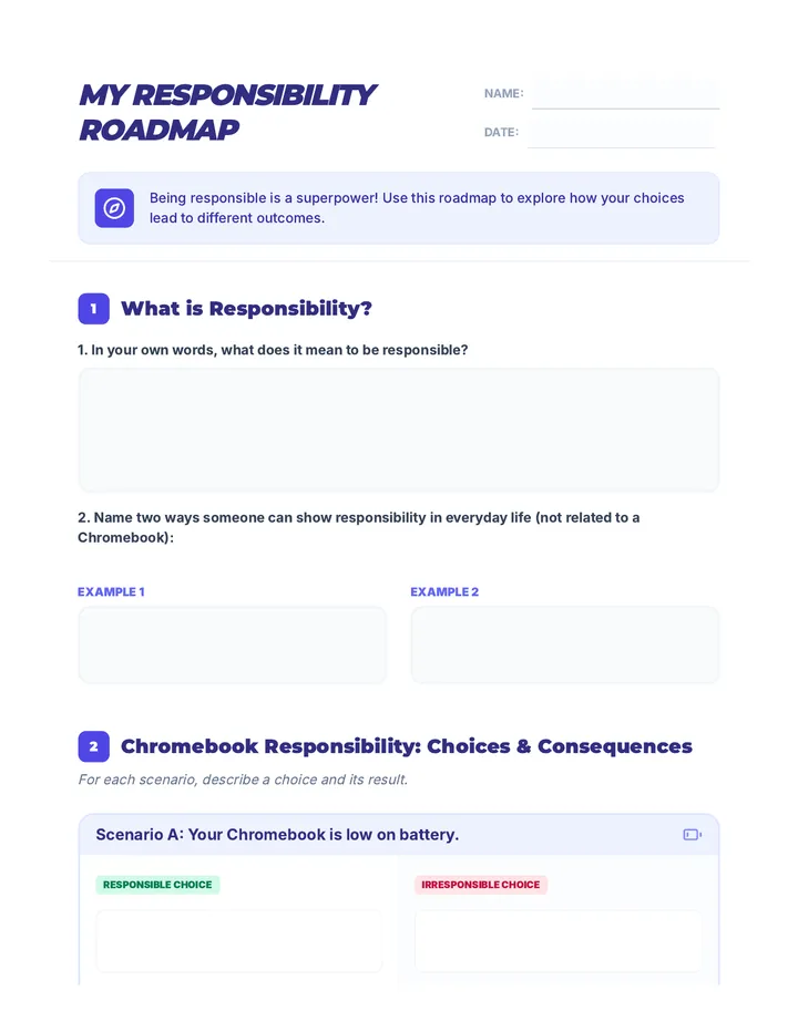 Choice Roadmap Worksheet