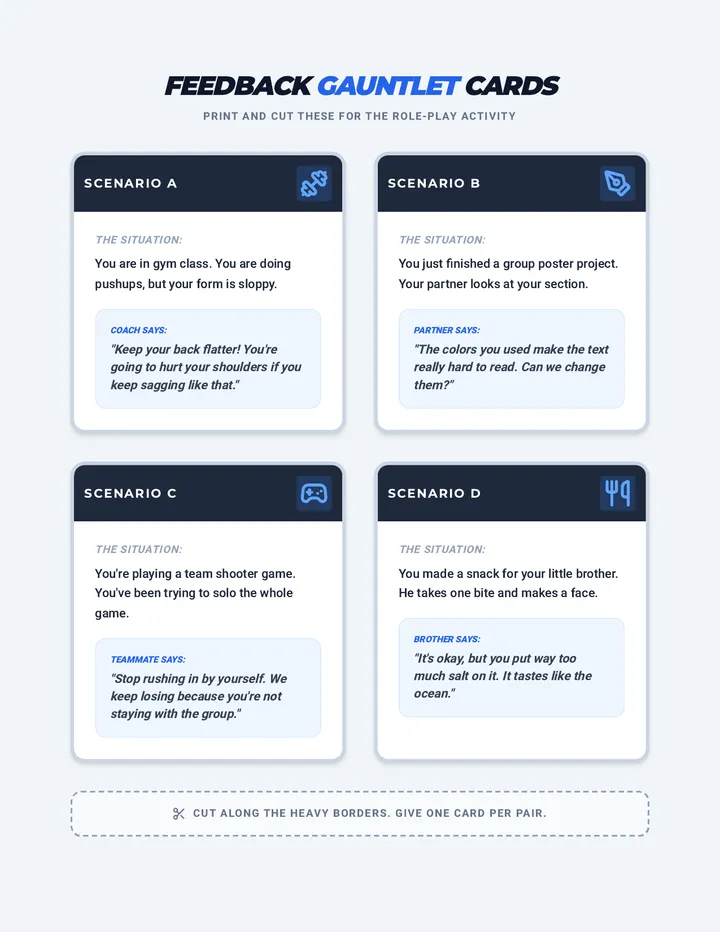 Feedback Pro Scenario Cards
