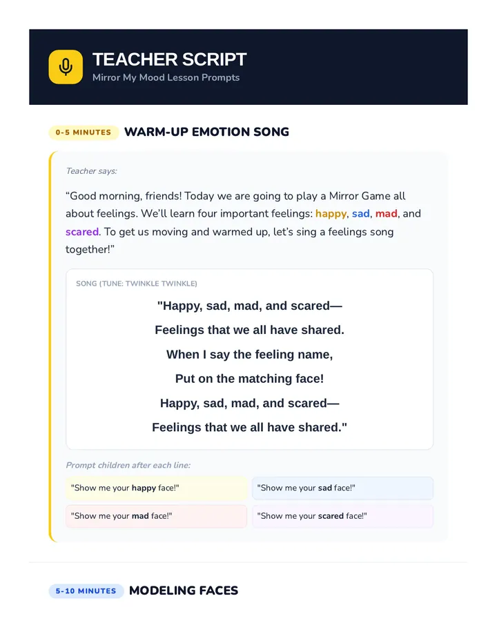 Teacher Script with Prompts