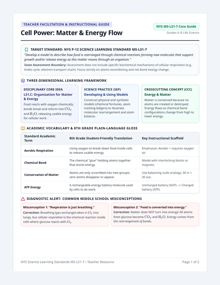 Cell Power Teacher Guide