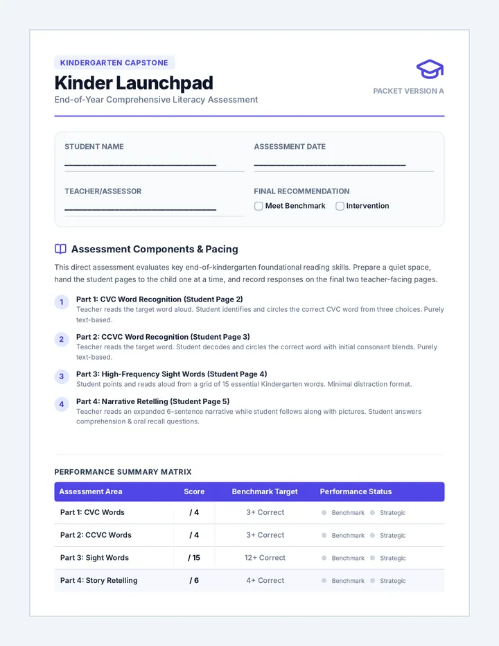Kinder Launchpad Assessment Document