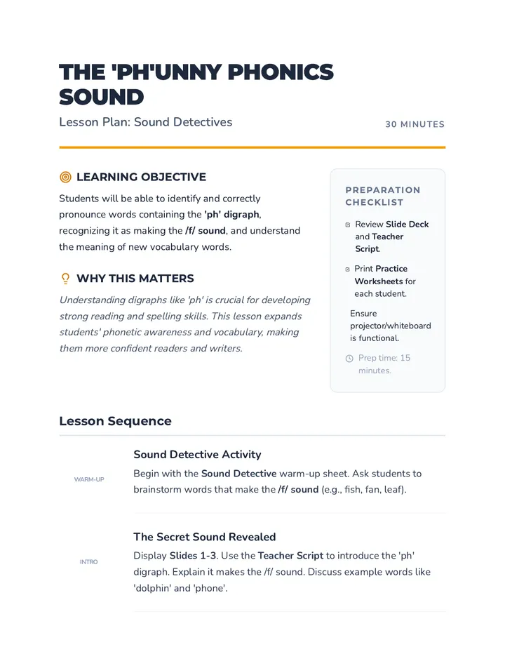 Phonics Lesson Plan